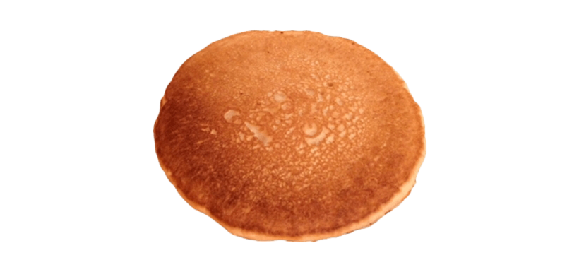 Single Round Golden Pancake Isolated Food Clipart PNG