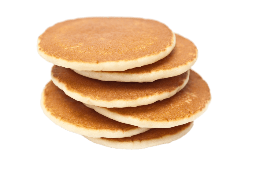 Stack of Three Plain Round Breakfast Pancakes PNG Food Photograph