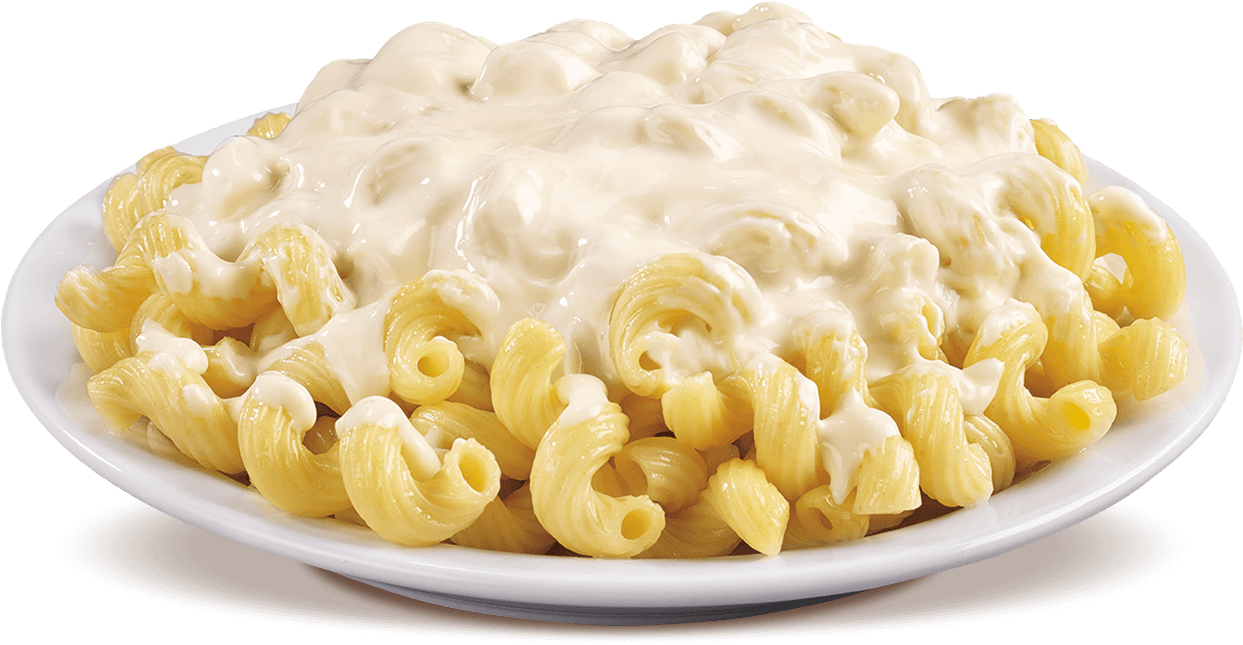 Creamy Elbow Macaroni Pasta with White Cheese Sauce PNG Food Image