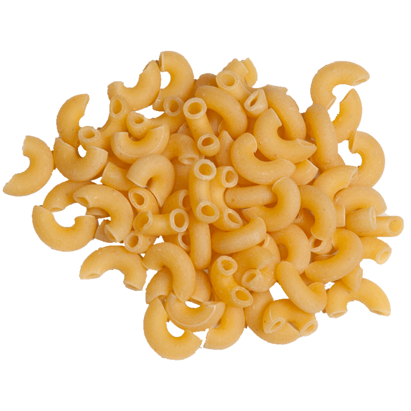Pile of Dry Elbow Macaroni Noodles on Transparent Background PNG