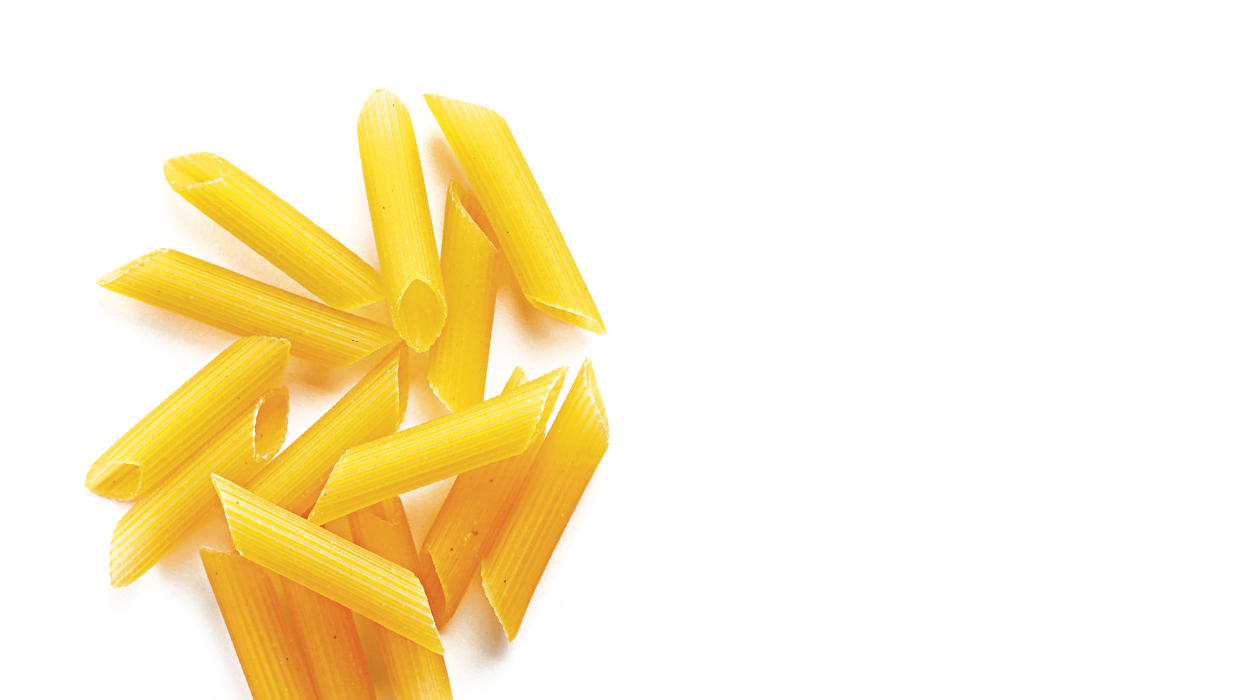 Uncooked Short Penne Pasta Tubes Isolated on Transparent PNG Image