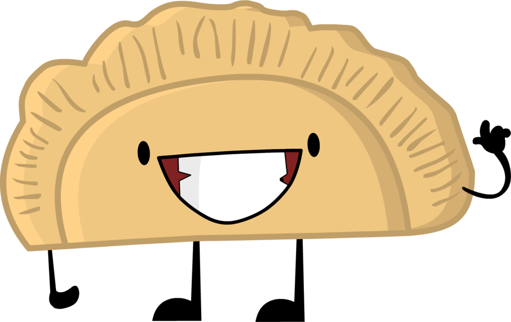Happy Smiling Pierogi Dumpling Character with Arms and Legs PNG Cartoon