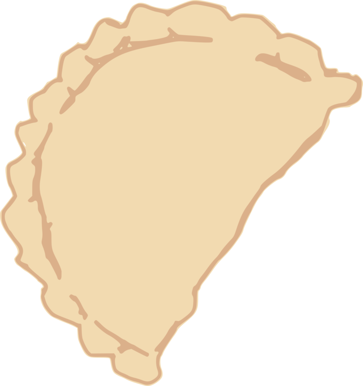 Simple Beige Pierogi Dumpling Outline Isolated Food Icon PNG