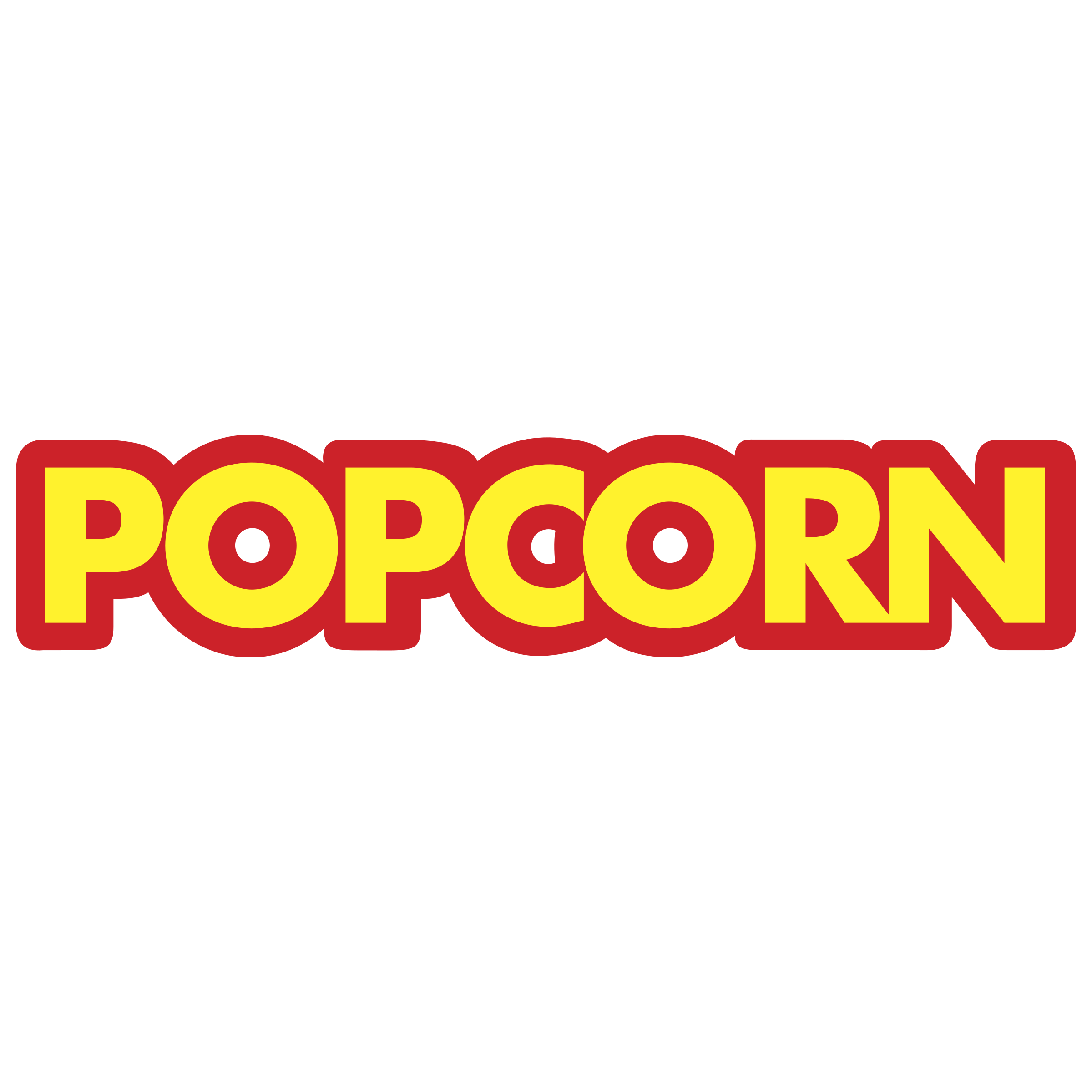 Bright Red and Yellow Popcorn Text Logo PNG Graphic