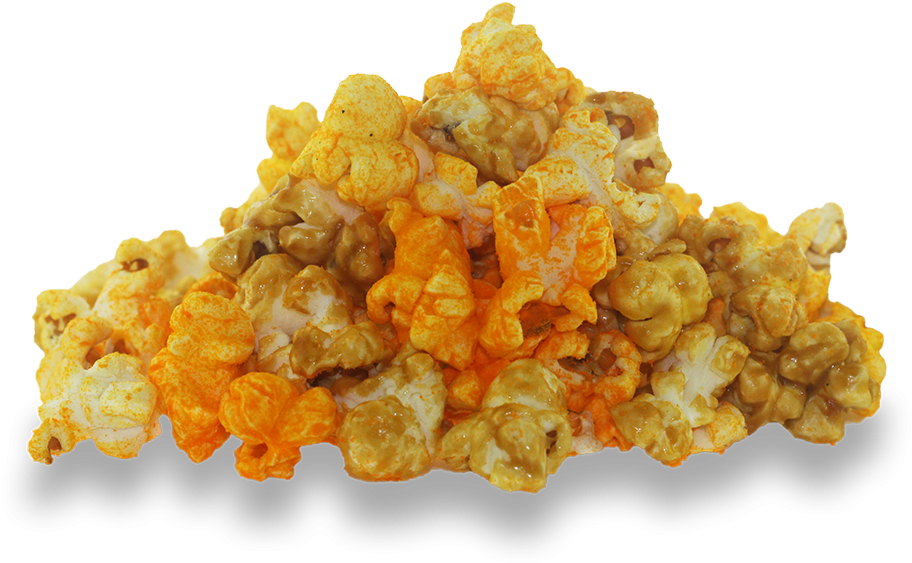 Crunchy Golden Caramel Corn Pile on Transparent Background PNG Image