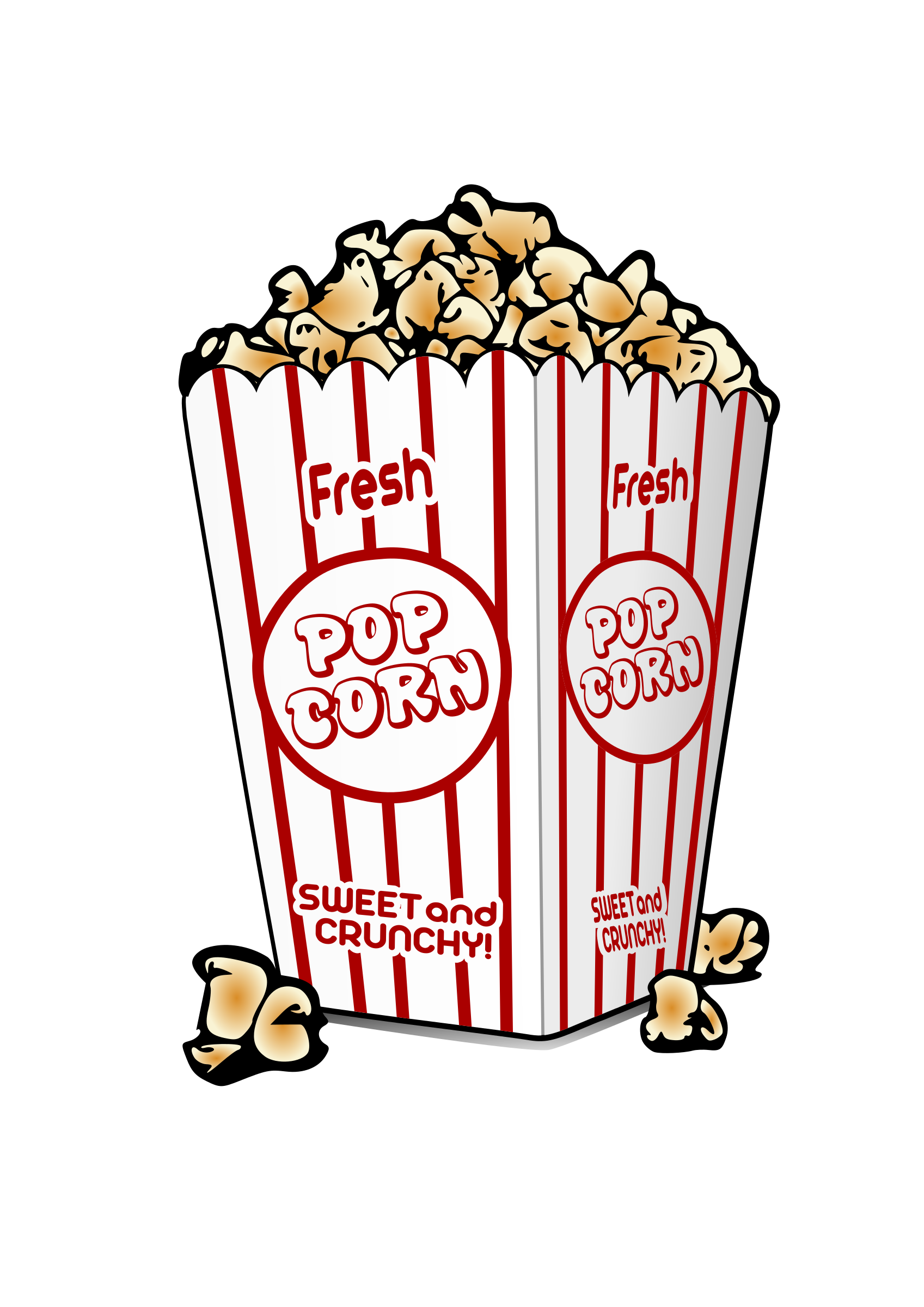 Cute Cartoon Popcorn Carton Character with Arms and Legs PNG Illustration