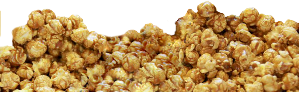 Long Border of Golden Caramel Coated Popcorn Kernels PNG Food Graphic