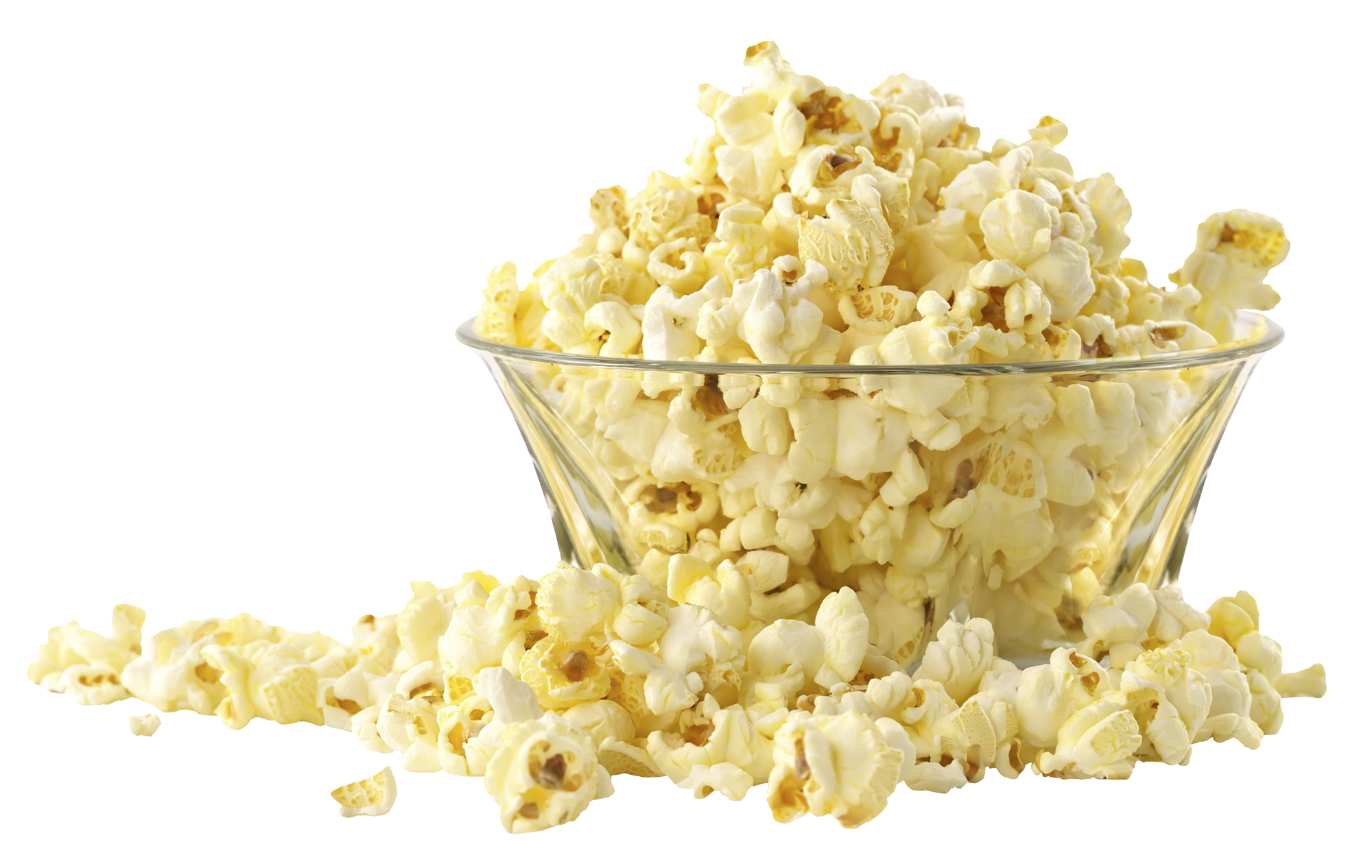 Loose Pile of Golden Buttered Popcorn Kernels Isolated PNG Image