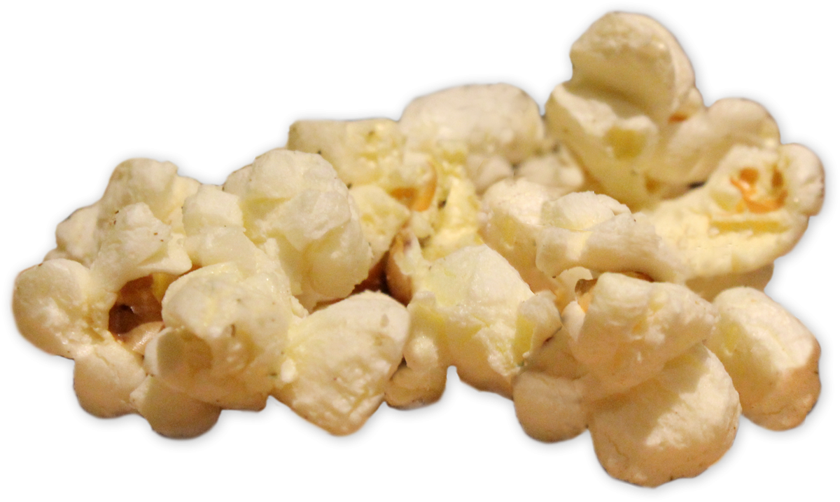 Pale White Caramel Popcorn Clusters Isolated Snack Food PNG Cutout