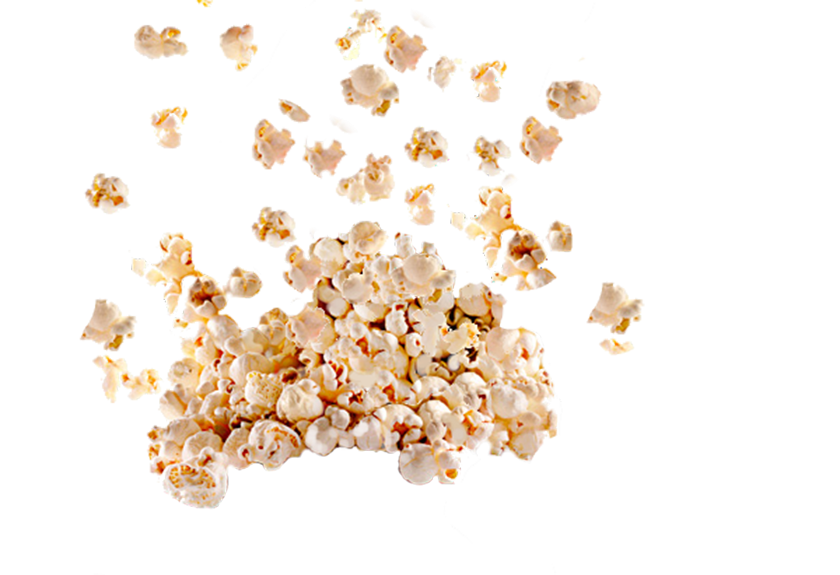Scattered Golden Caramel Popcorn Kernels Isolated Food PNG Image