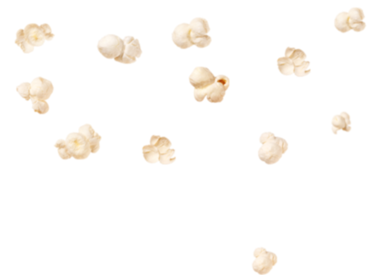 Scattered White Popped Popcorn Kernels Isolated PNG Snack Graphic