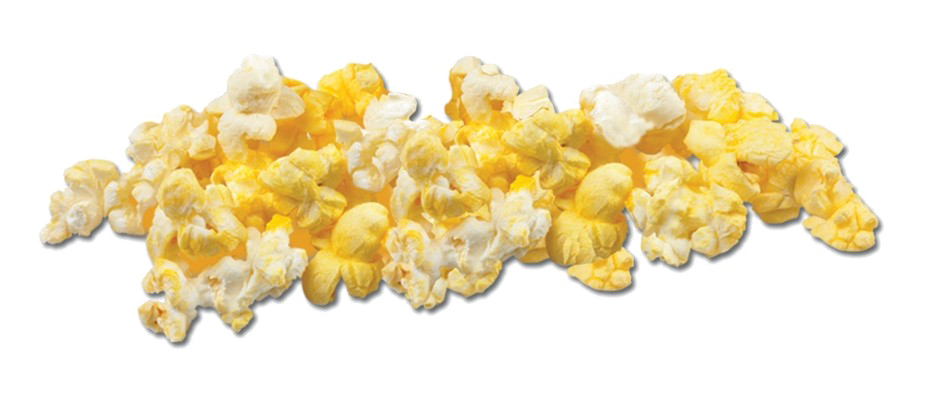 Simple Black Outline Popcorn Banner with Popcorn Tub PNG Graphic