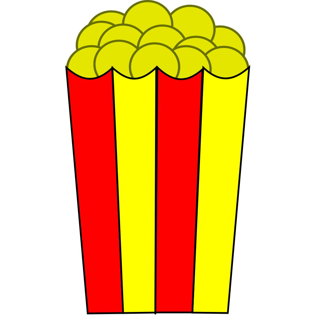 Simple Yellow and Red Cartoon Popcorn Bucket Icon PNG Graphic