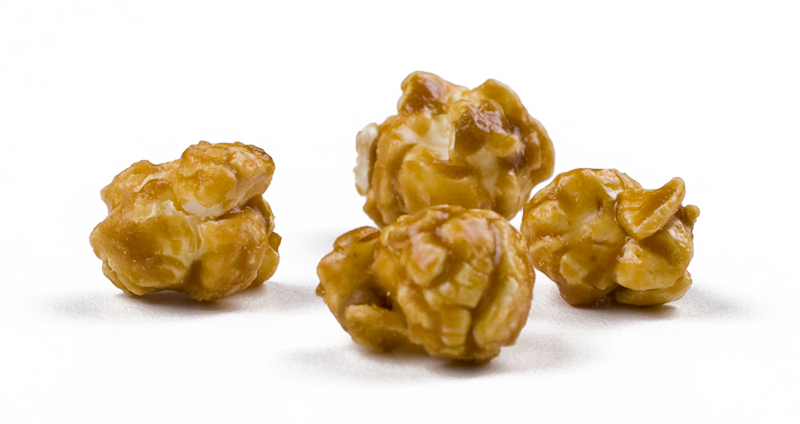 Small Golden Caramel Popcorn Clusters Isolated PNG Food Cutout