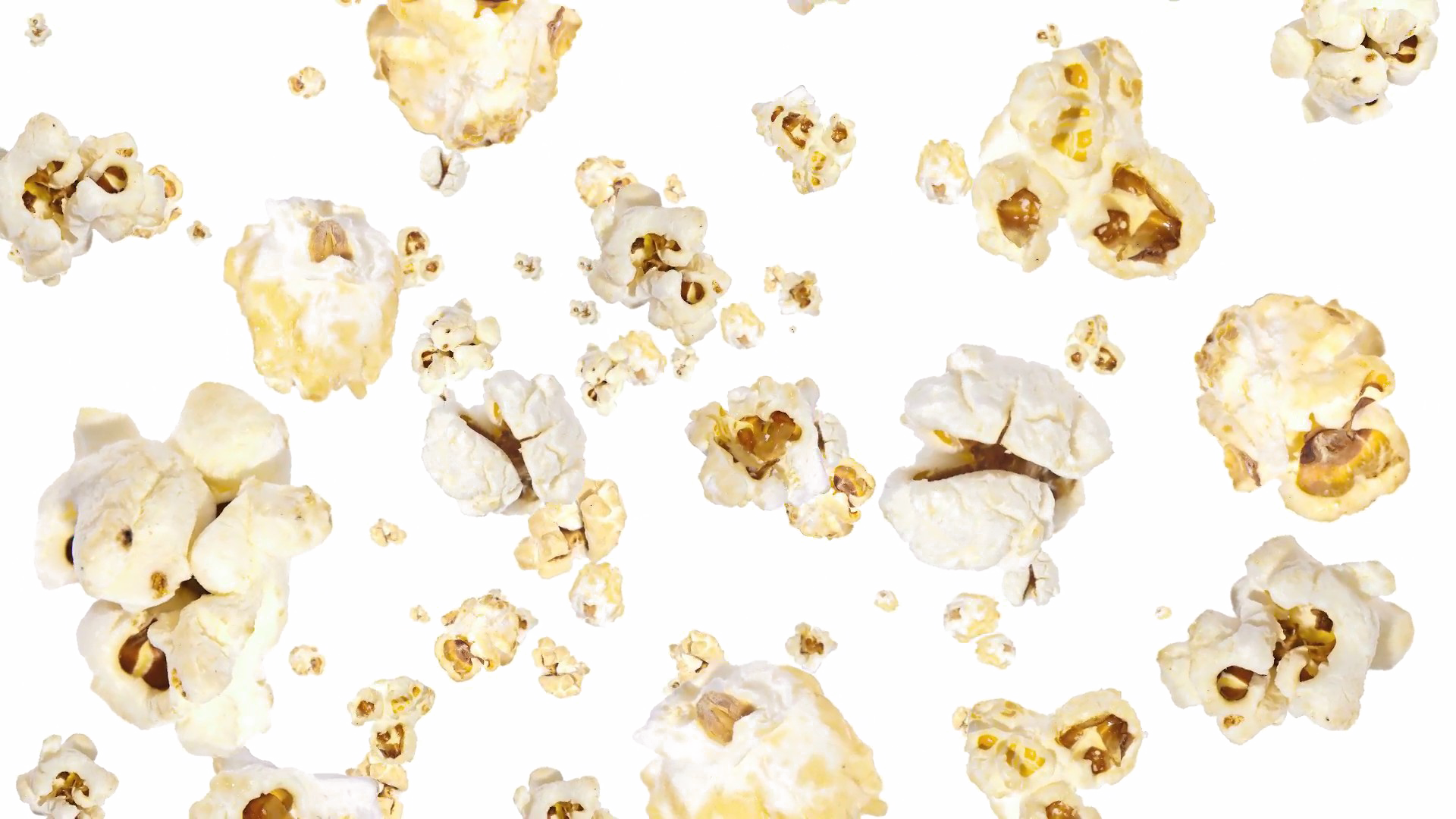 Small Scattered Popcorn Pieces on Transparent Background PNG Graphic