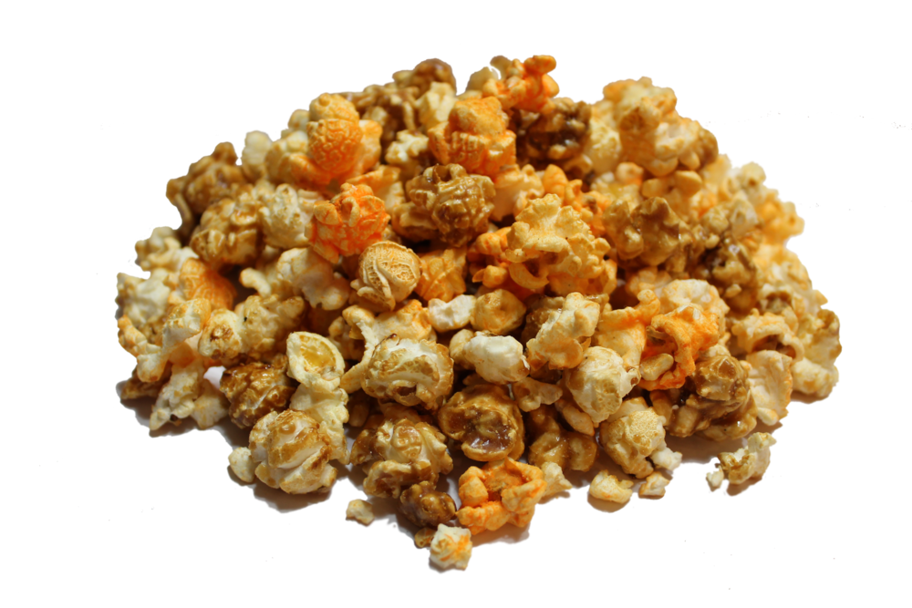 Sweet and Salty Caramel Popcorn Cluster on Transparent Background PNG Image