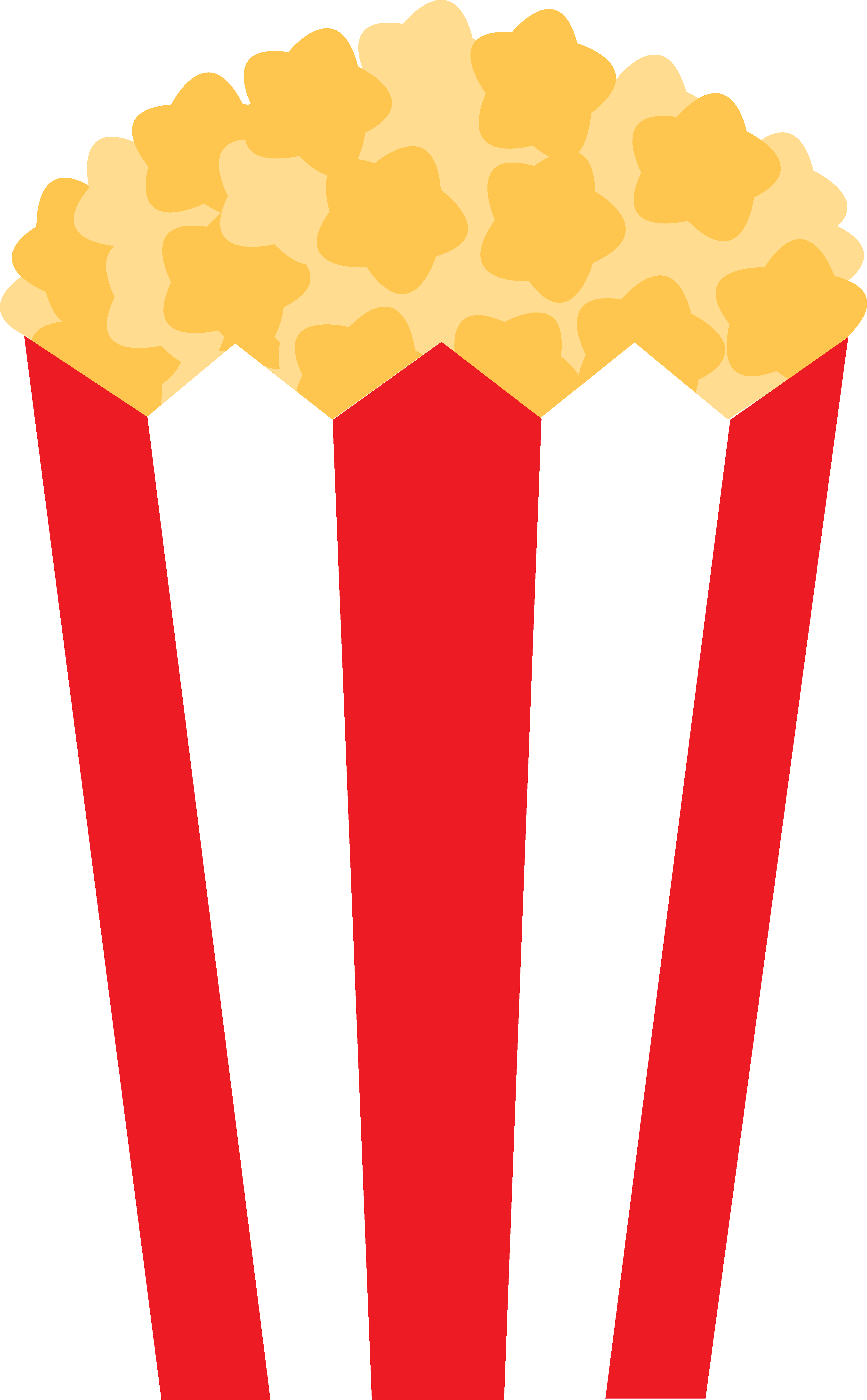 Tall Red and White Striped Popcorn Container with Fresh Popcorn PNG