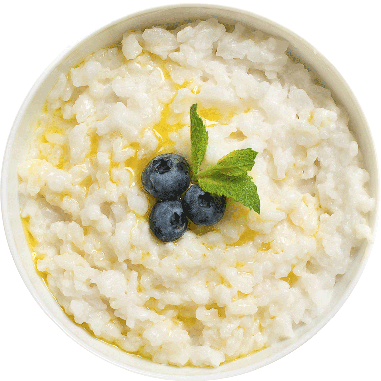 Creamy Oatmeal Porridge Topped with Fresh Blueberries PNG Image