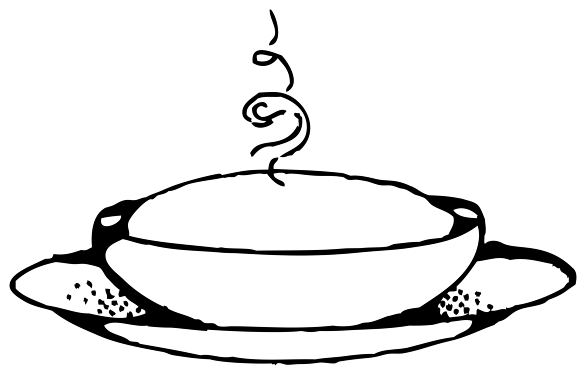 Minimal Black Line Drawing of Hot Porridge Bowl with Steam PNG Icon