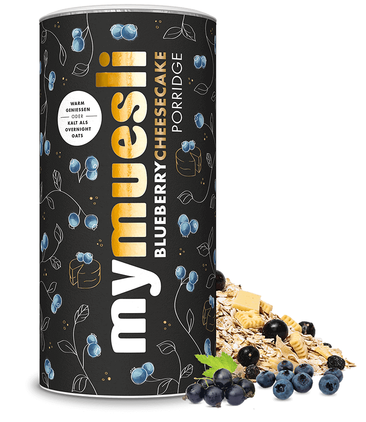 Mymuesli Blueberry Cereal and Oat Porridge Package with Fruit PNG