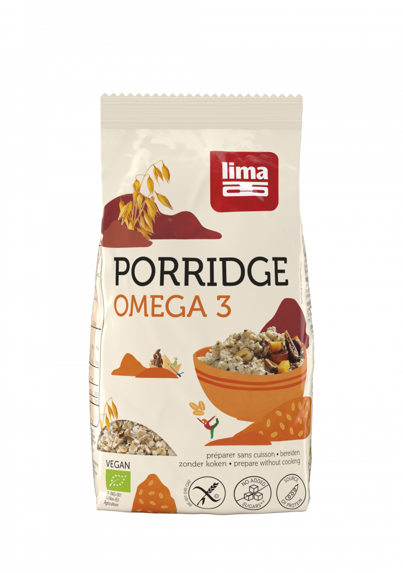 Organic Omega Three Porridge Cereal Pouch Product Packaging PNG Image