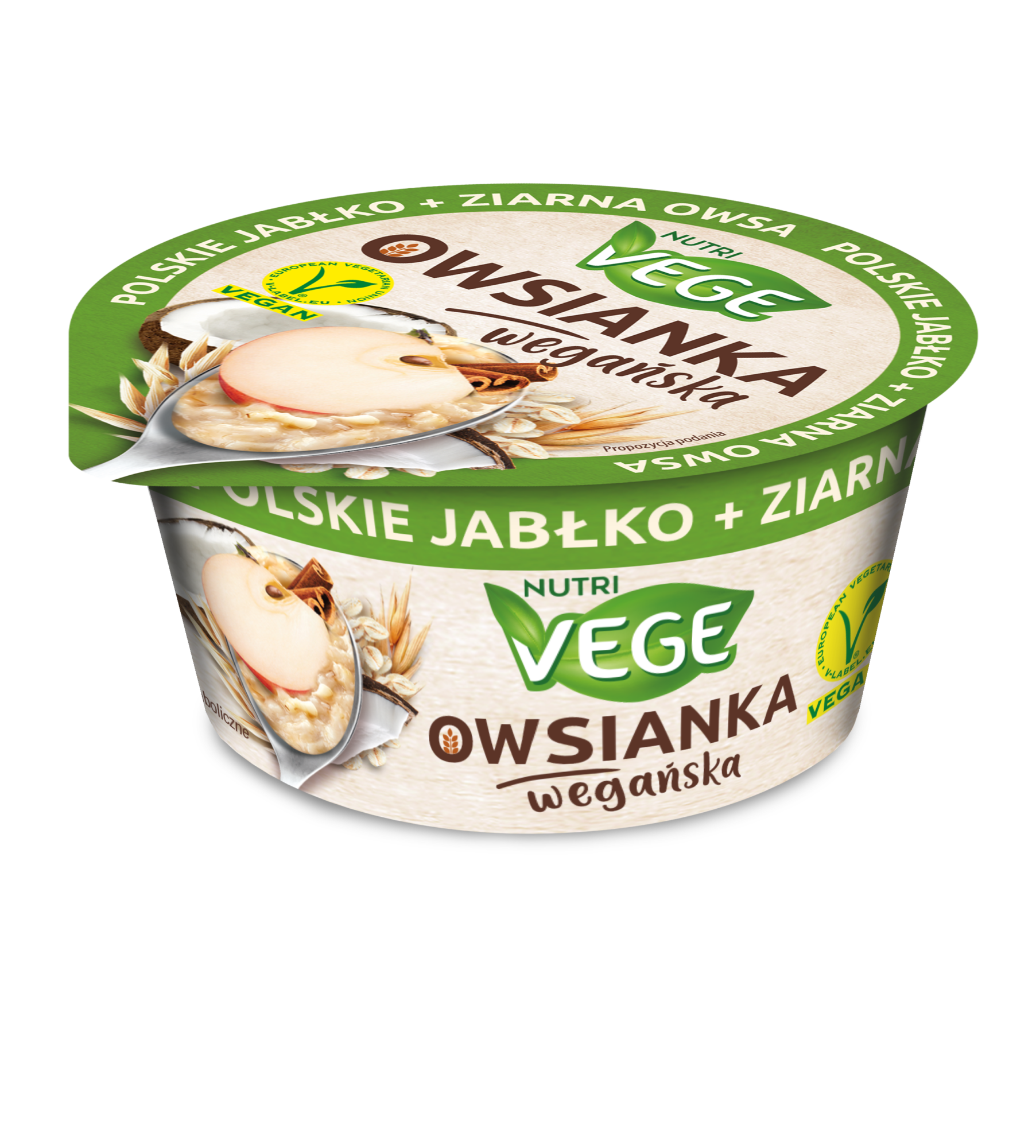 Plant Based Vegan Oat Spread or Porridge Product Tub PNG Image