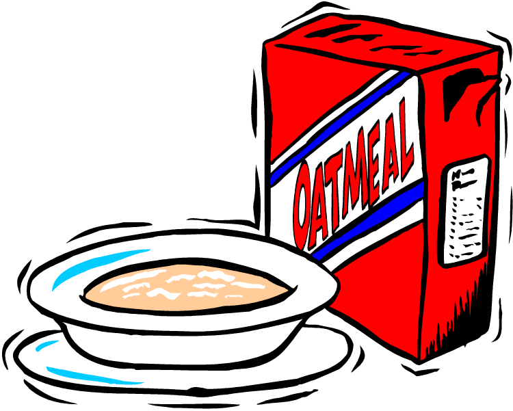 Red Cereal Carton and Steaming Bowl of Porridge Cartoon Icon PNG