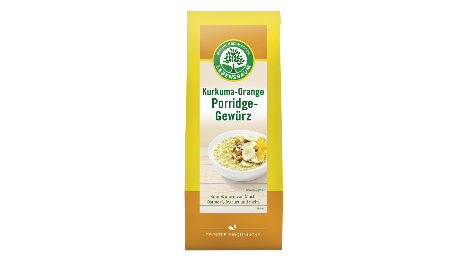 Small Yellow Box of Organic Breakfast Porridge Product PNG Image