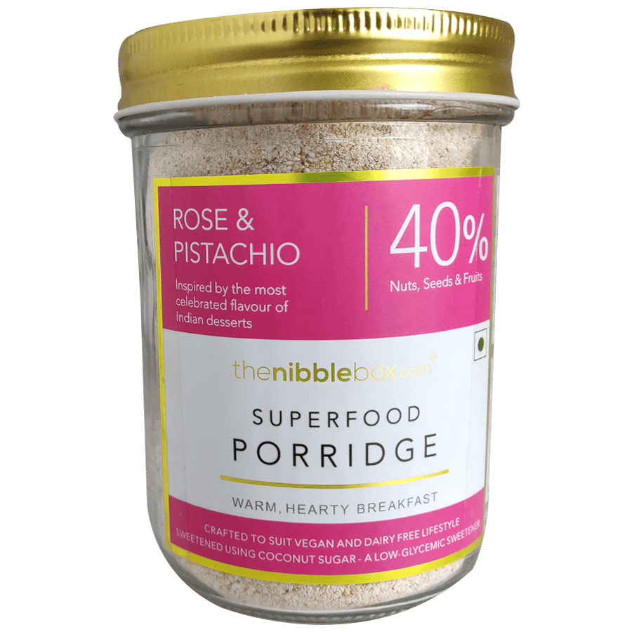 Superfood Porridge Supplement Tin with Golden Lid Product PNG Image