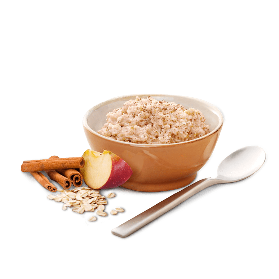 Warm Oatmeal Porridge in Small Bowl with Spoon and Almonds PNG Image