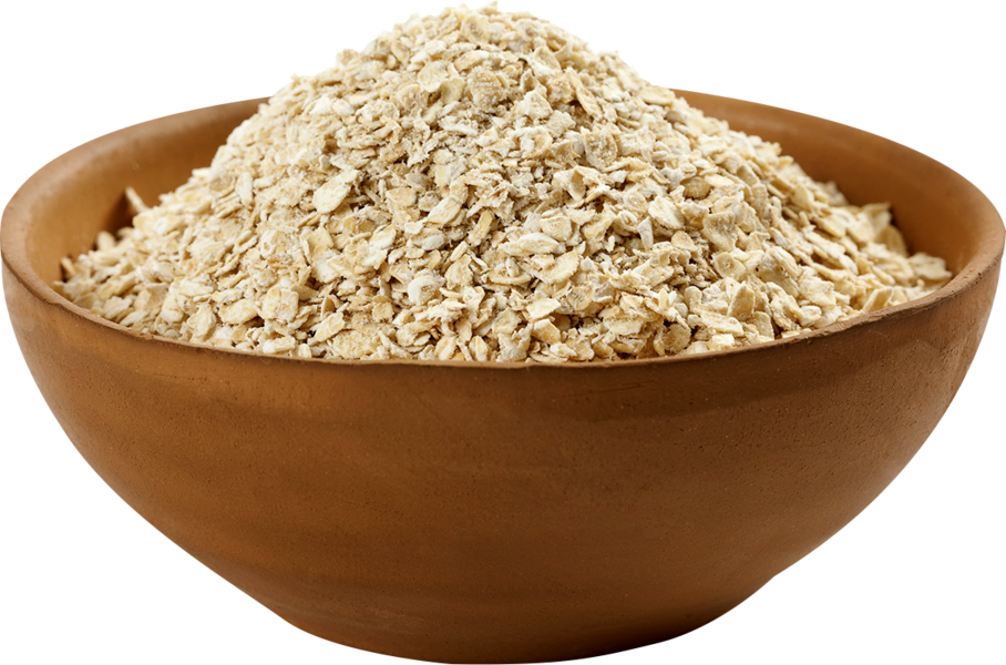 Wooden Bowl Filled with Finely Ground Oat Flour or Cereal Meal PNG Image