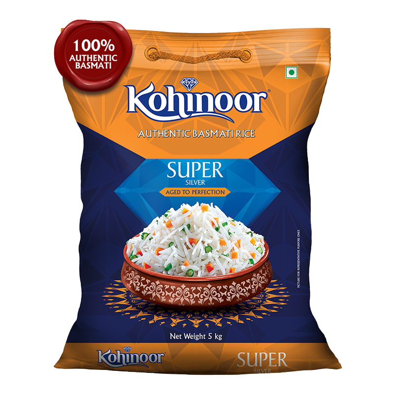 Kohinoor Super Basmati Rice Bag Product Packaging PNG Image