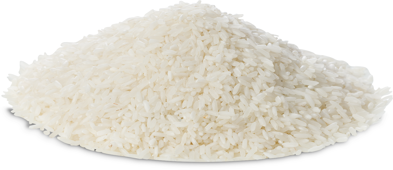 Loose Mound of Fluffy Long Grain White Rice Isolated PNG Image