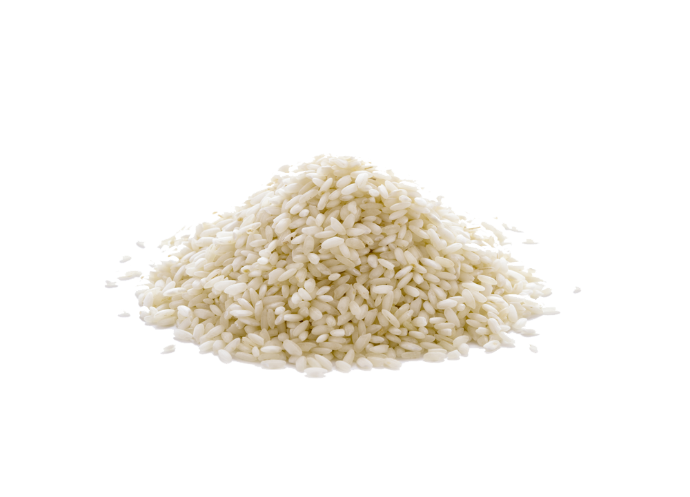 Small Pile of Uncooked White Rice Grains Isolated PNG Cutout