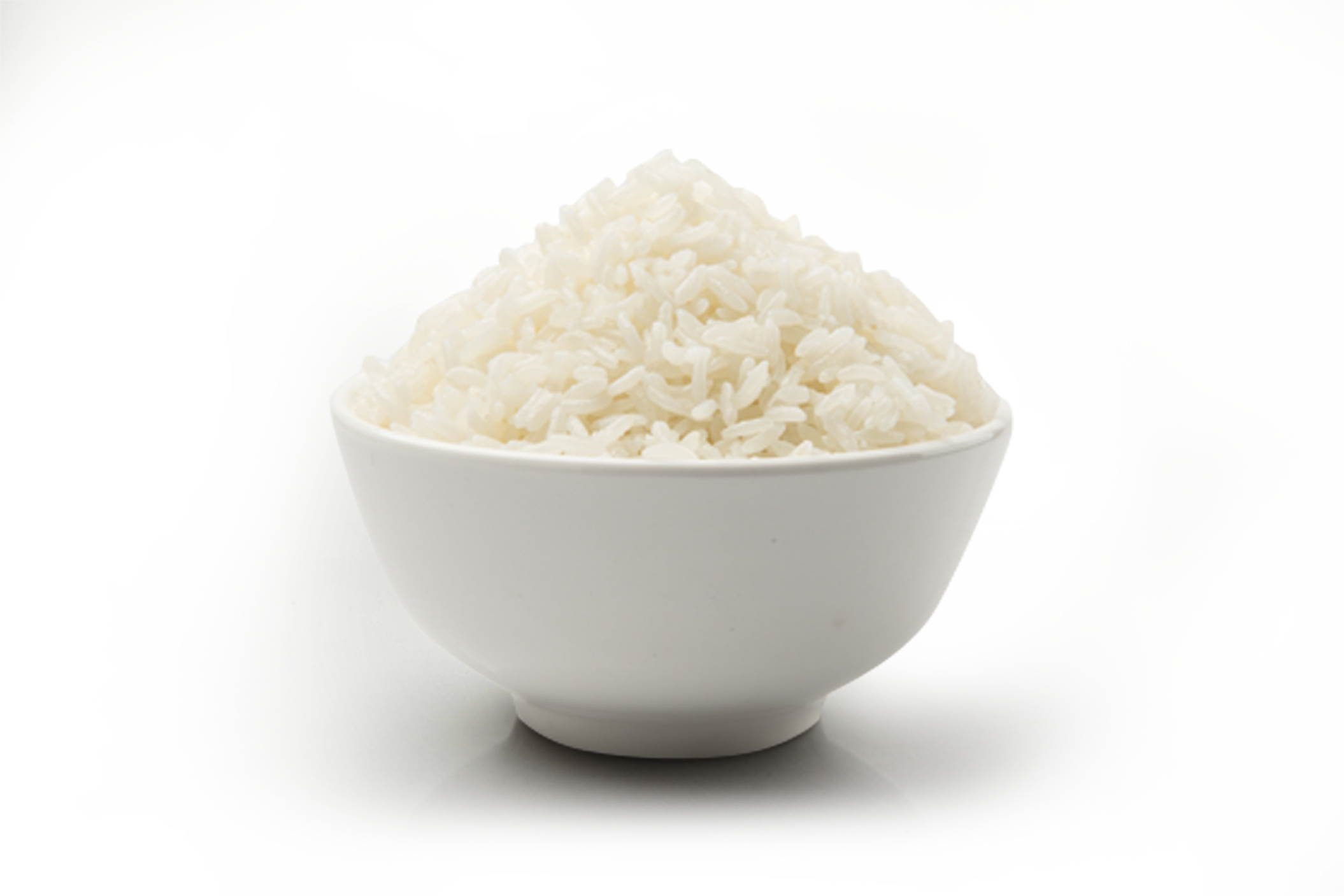 Small White Bowl Filled with Steamed Jasmine Rice PNG Image