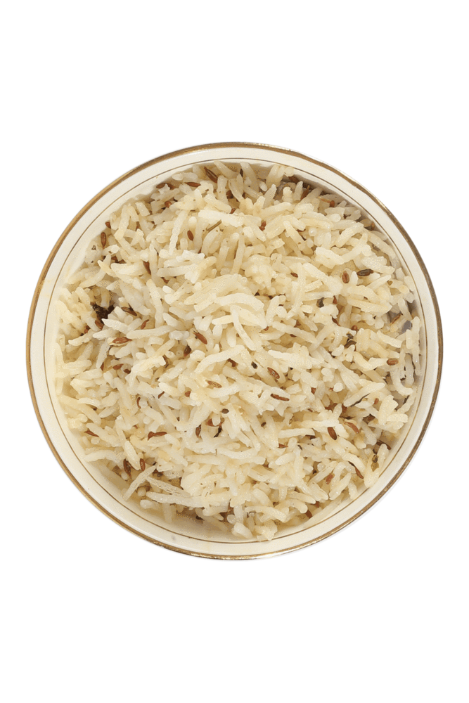 Top View of White Rice in Round Wooden Bowl PNG Food Photograph