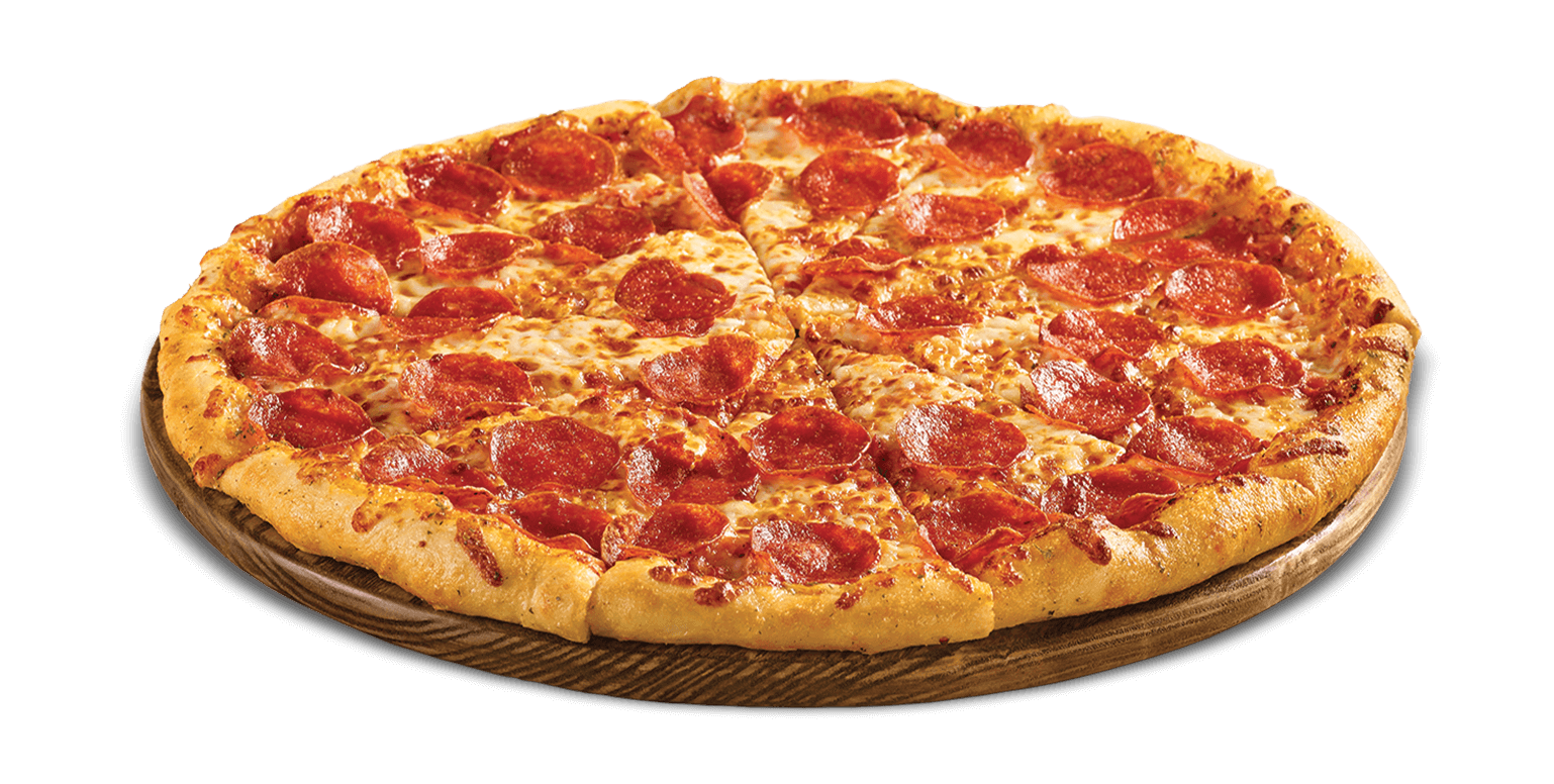 Classic Cheese Pizza with Tomato and Green Herbs on White Plate PNG