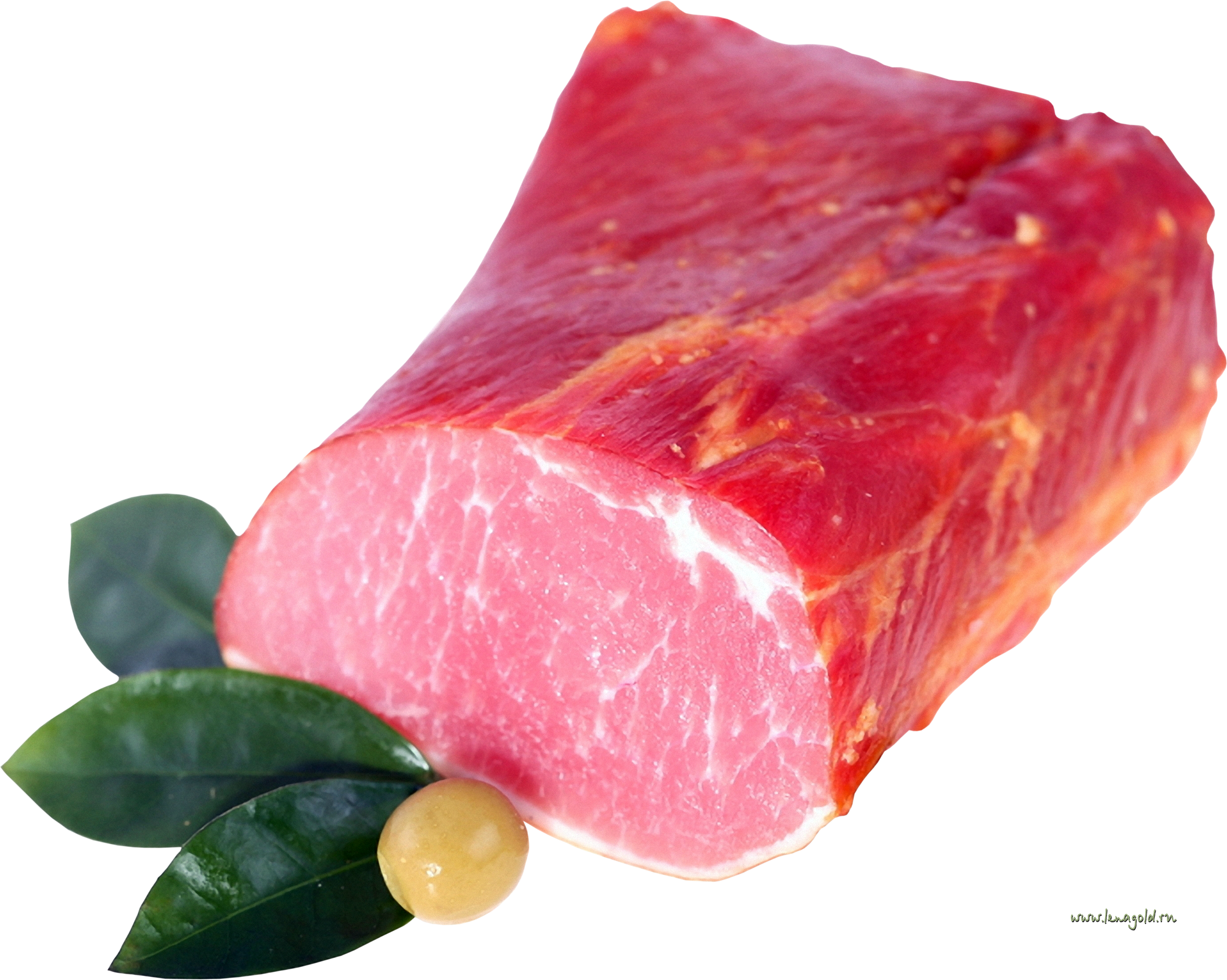 Cured Meat Roast with Fresh Herbs and Citrus Garnish PNG Product Image