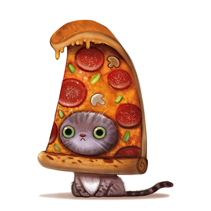 Cute Cartoon Pizza Slice Character with Smiling Face PNG Graphic