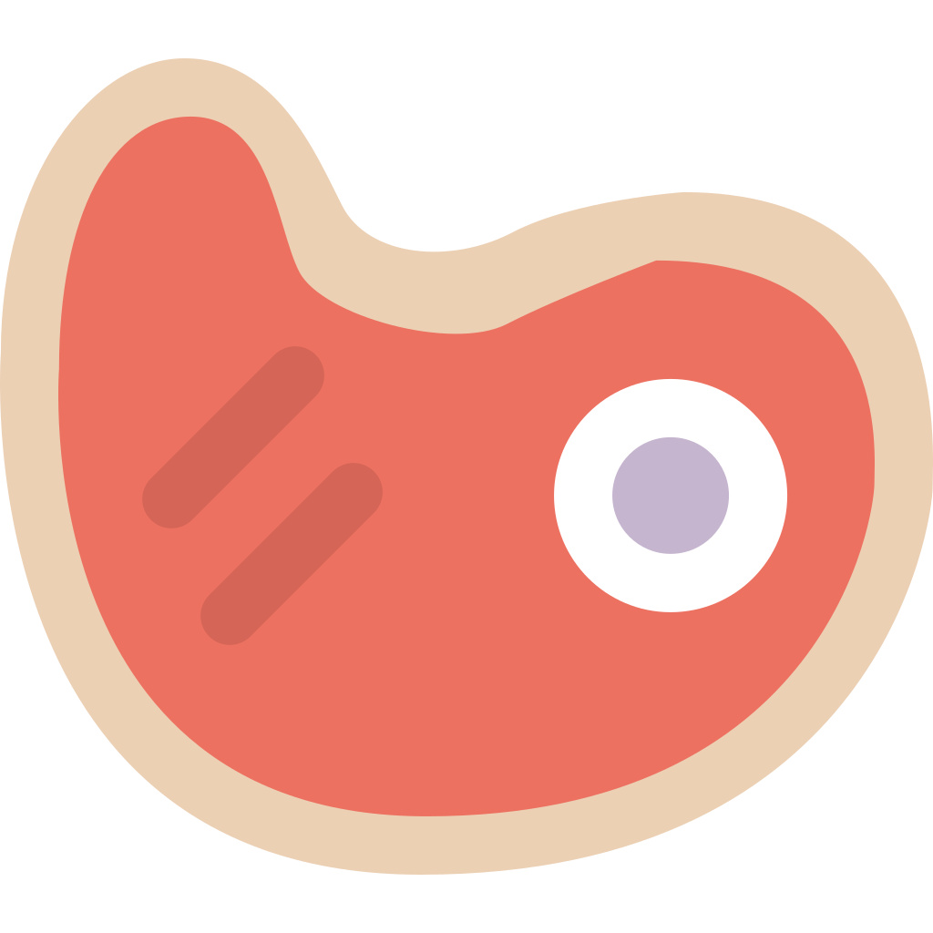 Cute Pink Meat Slice Cartoon Character Icon PNG Illustration
