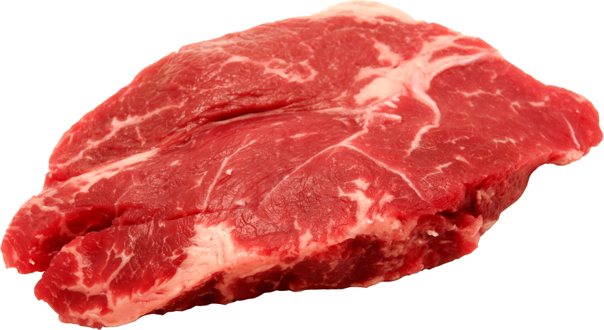 Fresh Raw Ribeye Steak with White Marbling PNG Ingredient Cutout