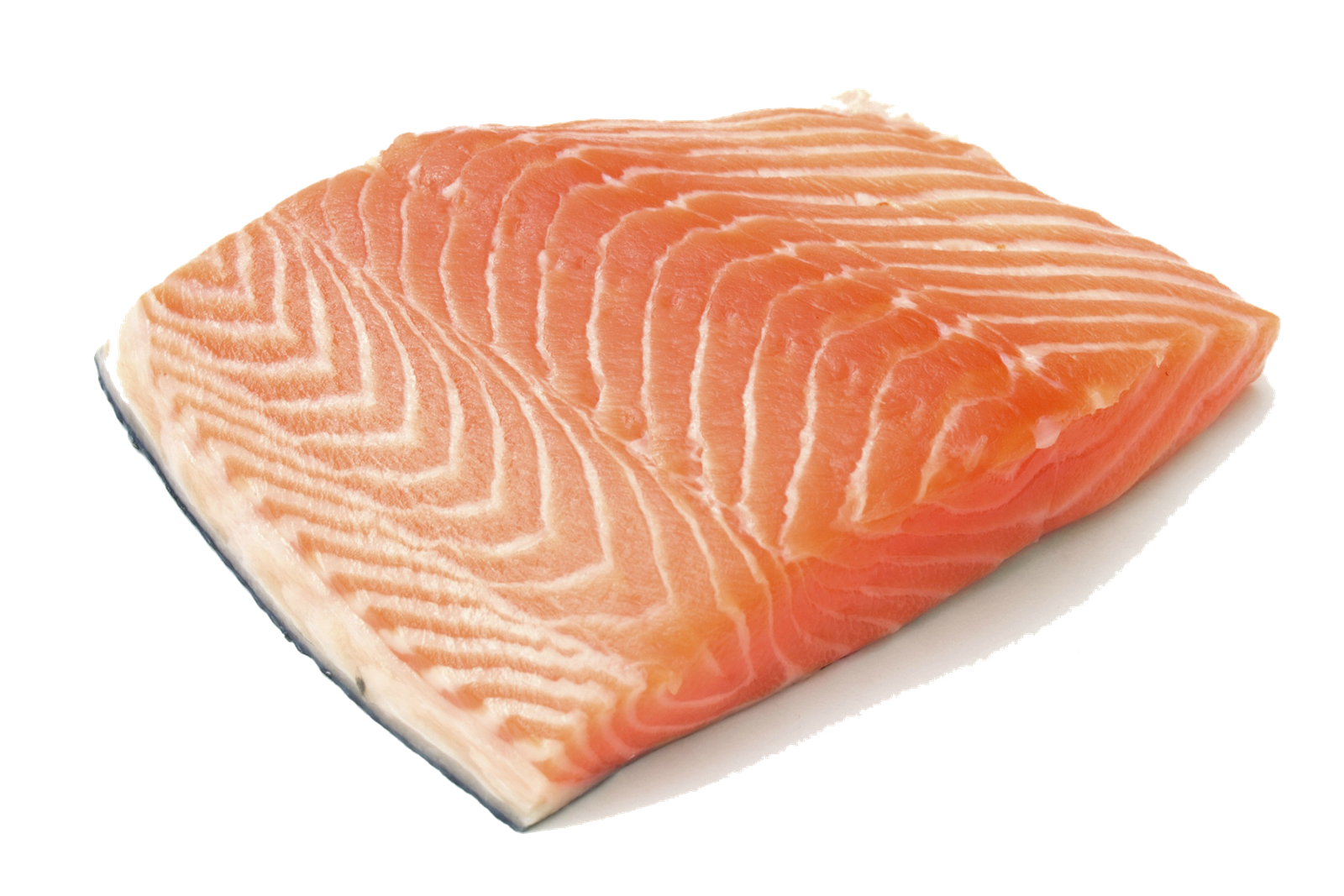 Fresh Raw Salmon Fillet with Skin Isolated Seafood PNG Image