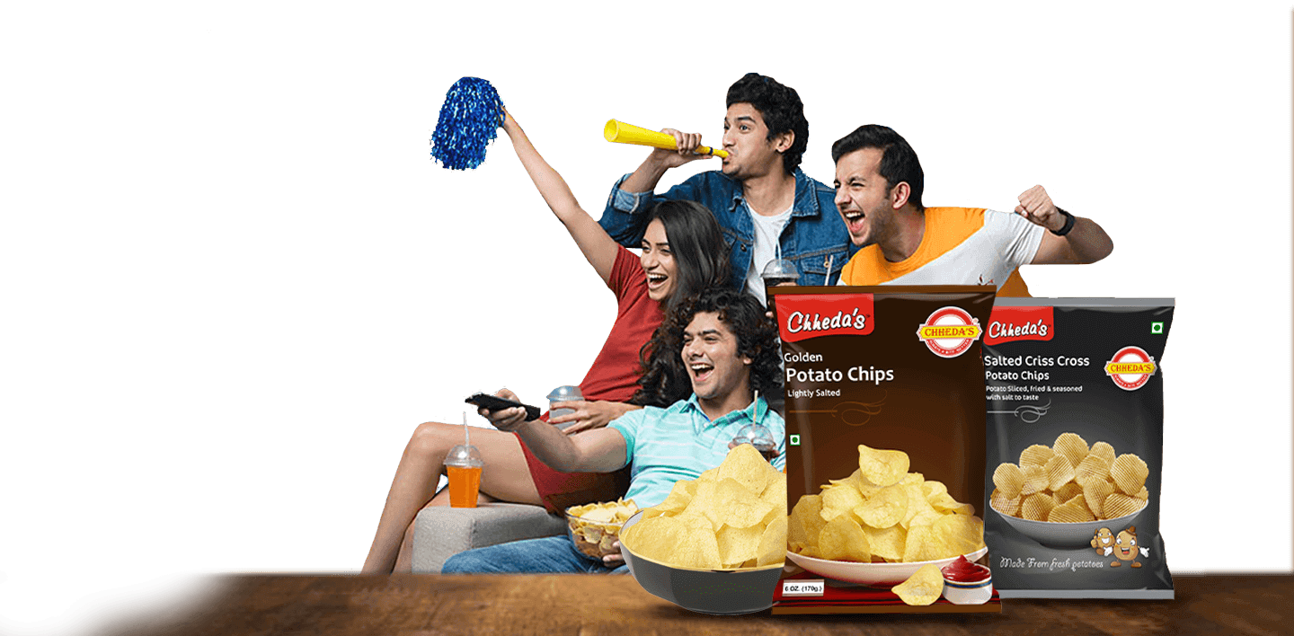 Friends Sharing Potato Chips and Snacks at Outdoor Picnic PNG Image