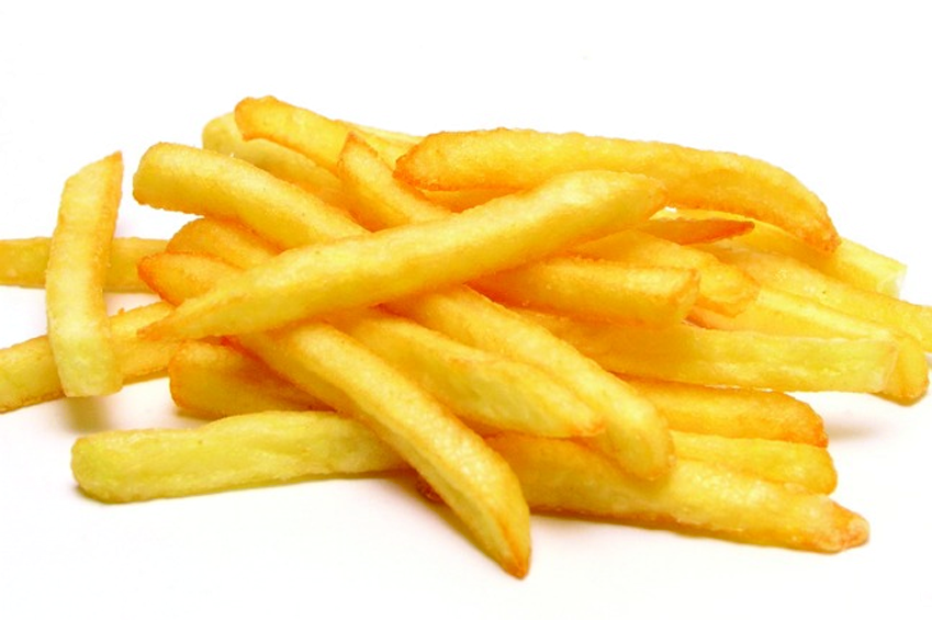Golden French Fries in White Oval Serving Dish PNG Food Photograph