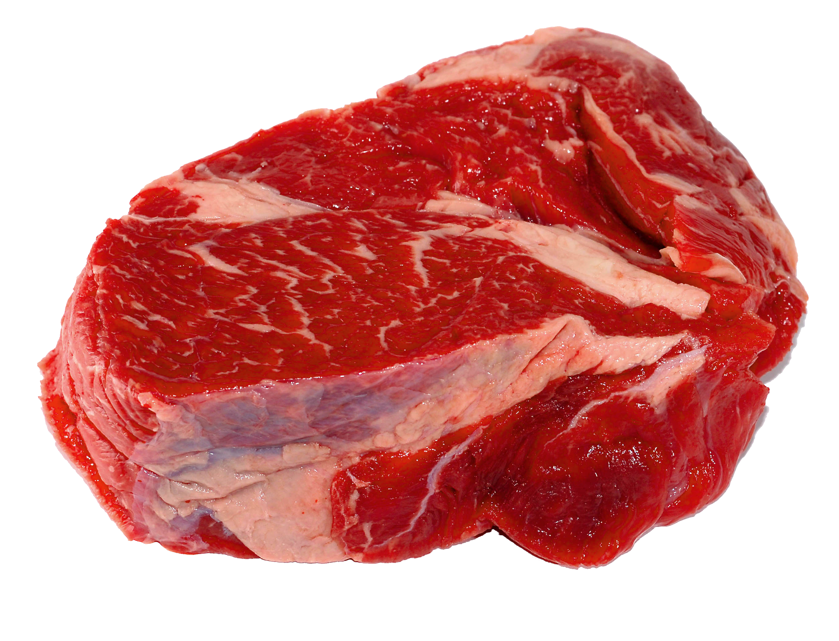 Large Raw Marbled Beef Steak Close Up PNG Butcher Food Image