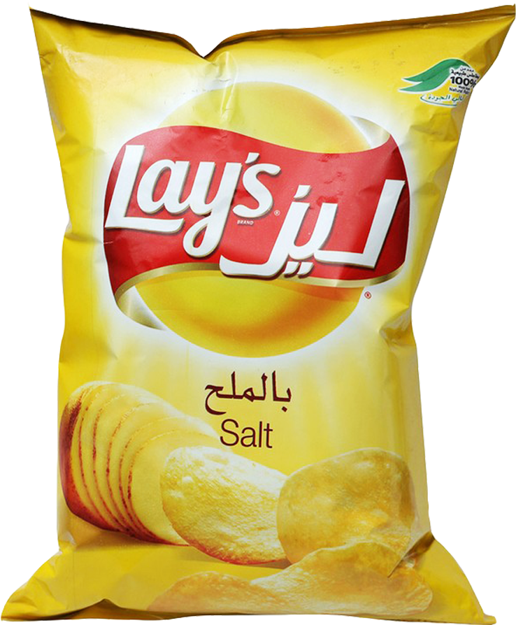 Lay’s Original Potato Chips Red Bag with Arabic Label PNG Image