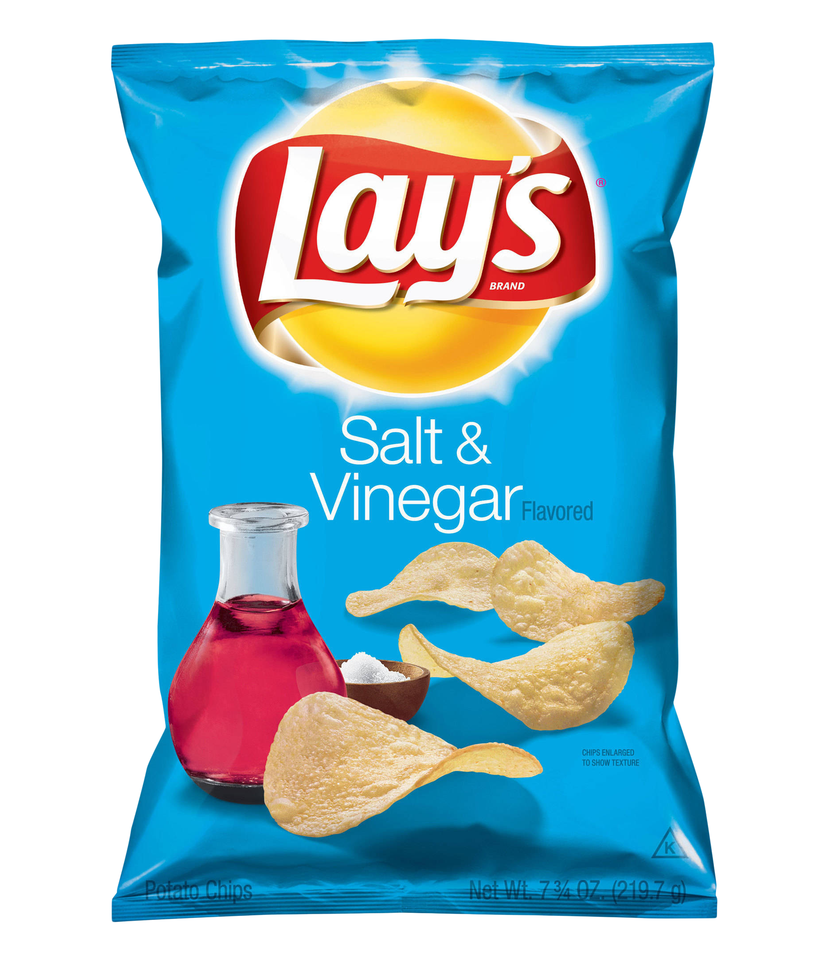 Lay’s Salt and Vinegar Potato Chips Blue Bag PNG Package Image