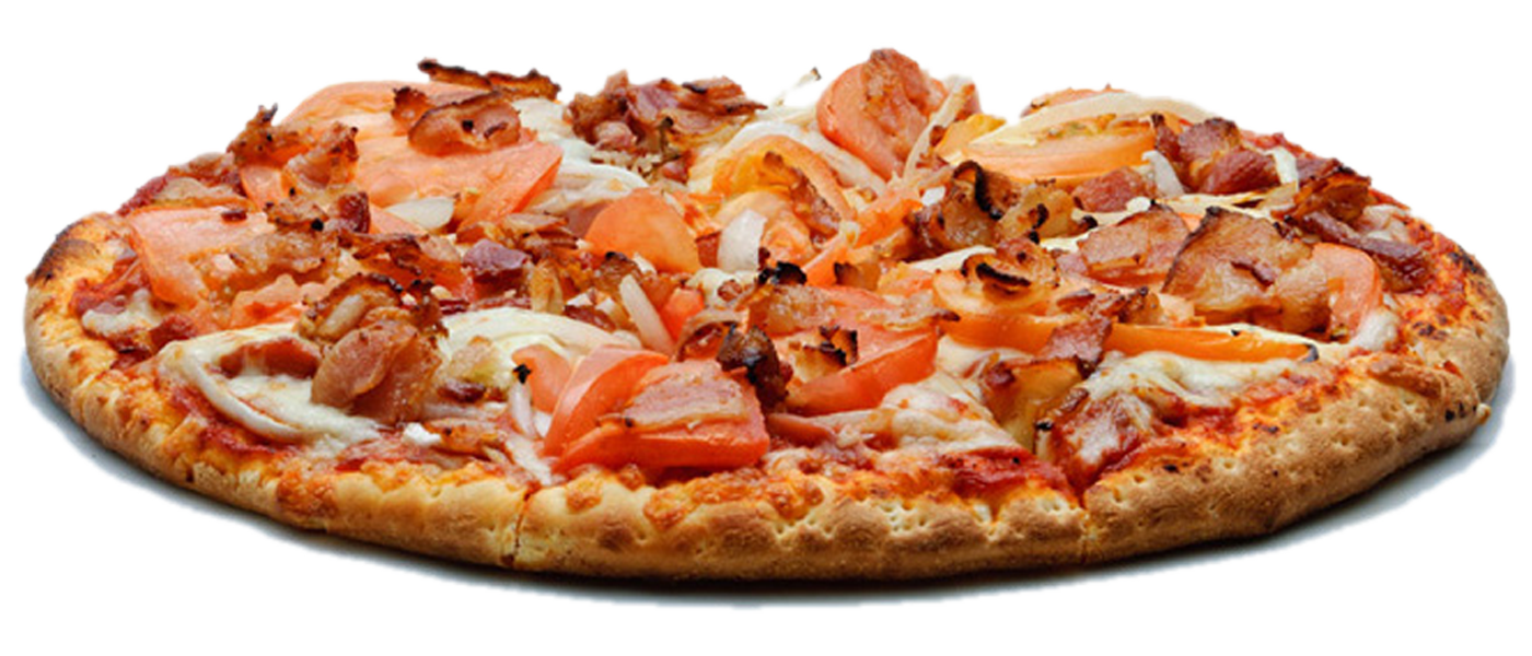 Meat and Mushroom Pizza with Tomato Sauce on Golden Crust PNG Image
