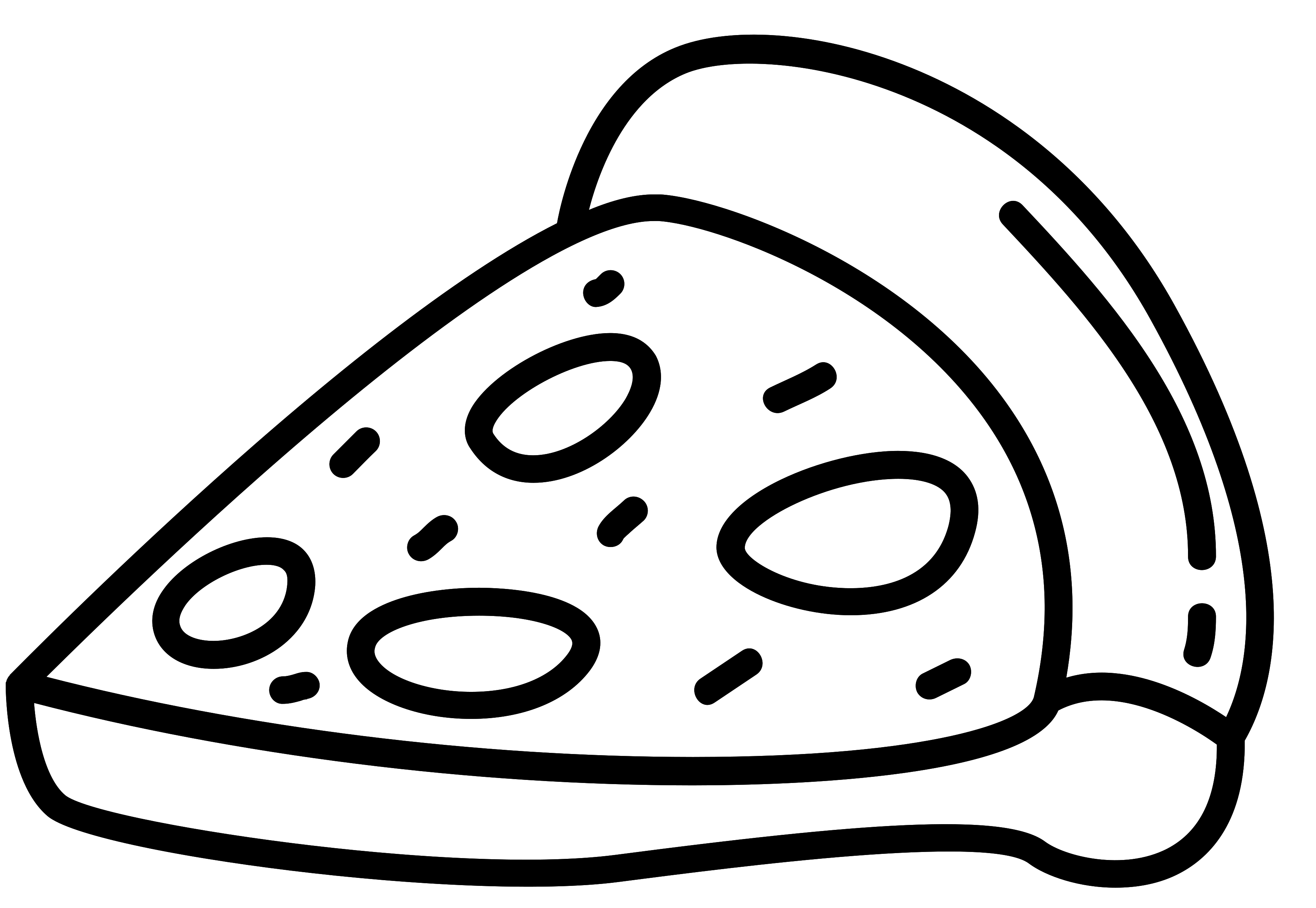 Minimal Black Outline Pizza Slice with Olive Toppings PNG Icon
