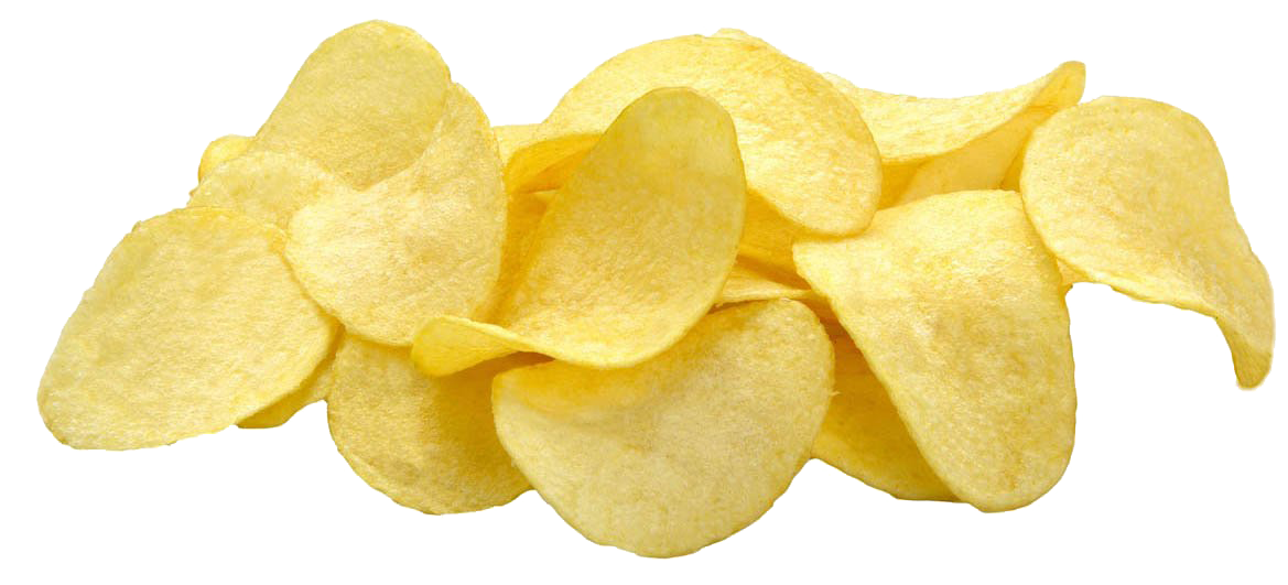 Pile of Golden Potato Chips Isolated Snack Food PNG Image